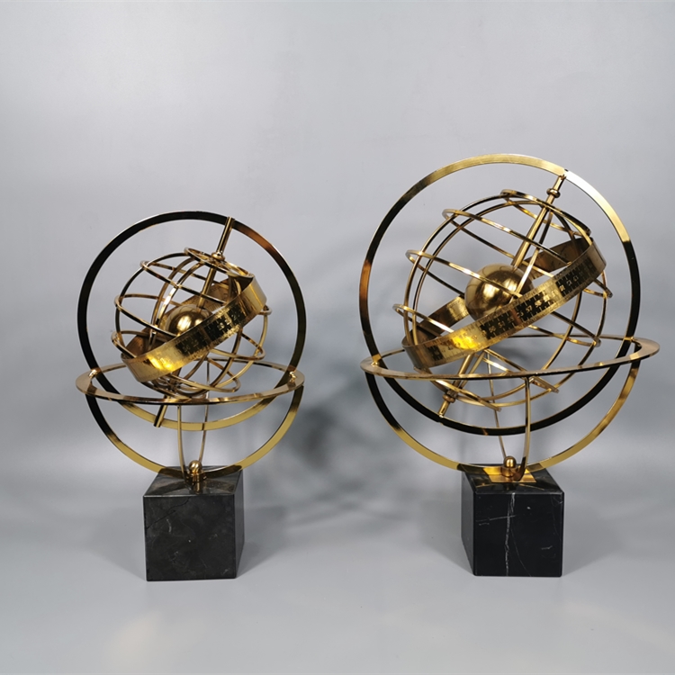 Globe Terrestre Décoratif EXERZ 13 Cm – Base Marbre – Vintage, Fabrication Artisanale – Pour Décoration Maison/bureau - 13
