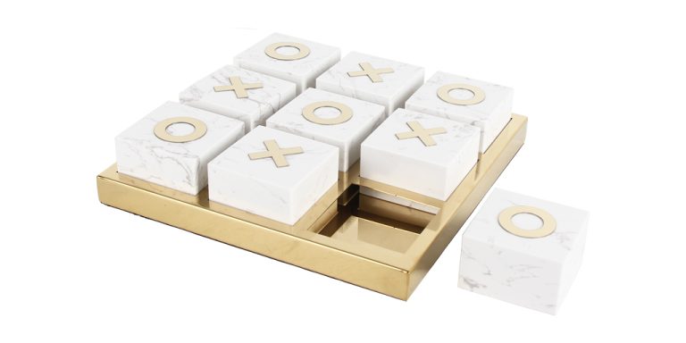 Luxury Marble Tic-Tac-Toe Set for Home Décor and Gifts
