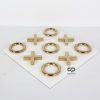 Luxury Gold Tic Tac Toe with Marble Textured Board